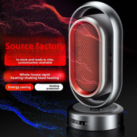 Chauffage d'appoint électrique portable télécommandé de 1200 watts avec ventilateur et tour céramique rotative verticale