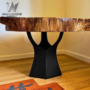 <span class=keywords><strong>Table</strong></span> à manger classique de style rétro haut de gamme avec pieds <span class=keywords><strong>en</strong></span> <span class=keywords><strong>fer</strong></span>, <span class=keywords><strong>table</strong></span> à manger <span class=keywords><strong>en</strong></span> bois vintage de luxe avec <span class=keywords><strong>table</strong></span> à manger ronde - Product Image 5