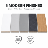 Panneau MDF mélaminé couleur personnalisée, panneau de fibres de bois couleur unie mate/effet bois, idéal pour les armoires modernes sur mesure