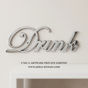 Modern <b>Drink</b> Decorative Aluminum Wall <b>Rack</b> Hook Letter Sign Handmade Metal Word Art Plaque for Laundry Room Home Utility - Product Image 1