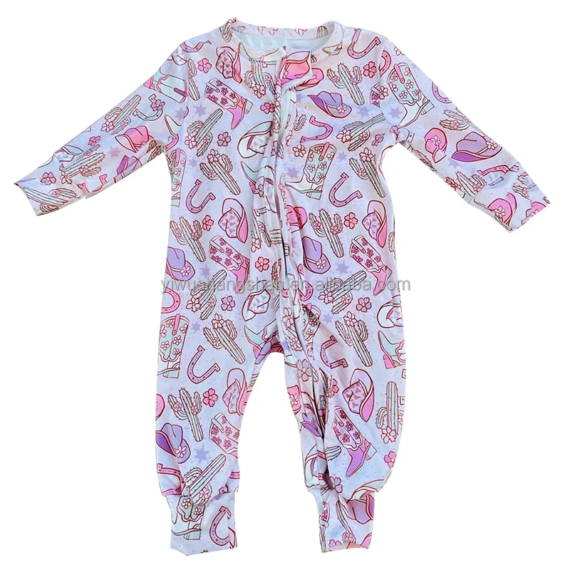 Fashion Newborn Baby Zipper Romper Bodysuit DBP&Milk Silk&Bamboo Fabric Kids Pajamas Night Wear Jumpsuit