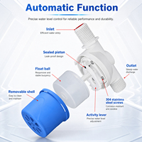 Válvula de flotador para tanque de agua con logotipo personalizado, cierre automático, control de nivel de agua, válvula flotante horizontal para tanque de agua
