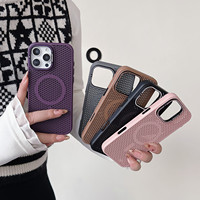 Coque de téléphone portable avec dissipation thermique, maille de refroidissement en nid d'abeille, TPU PC de luxe, anneau magnétique, antichoc, multicolores