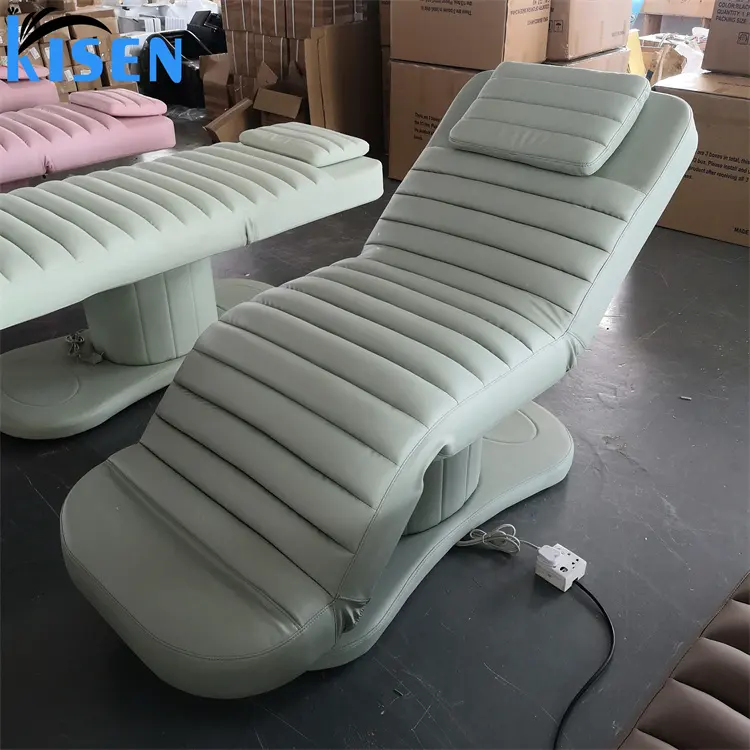 Kisen luxury modern new design beauty massage table spa salon facial chair hot sale curve lash bed medical massage for salon