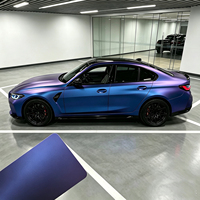Vinilo Adhesivo Mate de PVC PET Morado de Lujo, Autoregenerable, para Envoltura de Autos, Sin Burbujas, para Interiores y Exteriores, Decoración DIY para Autos