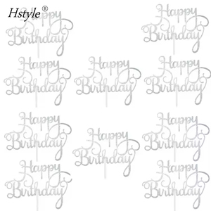 Set Personalizzato di 10 Decorazioni Luccicanti per Torta di <span class=keywords><strong>Compleanno</strong></span>, Topper per Torta di <span class=keywords><strong>Compleanno</strong></span> per Ragazze, Decorazioni per Dessert con Glitter - Product Image 2