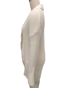 Cardigan en tricot côtelé pour femme, ouvert sur le devant, à manches longues, décontracté, mi-long, style pull, tendance - Product Image 5