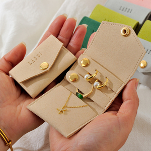 Pochette enveloppe de luxe de haute qualité, petite, avec logo personnalisé, mini sac de rangement pour bijoux, pour bagues, colliers, bijoux - Product Image 6