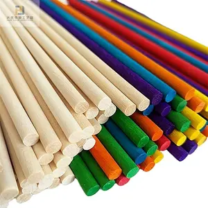 Wooden Dowel Rods for Craft 150*5mm Sturdy Dowels Wood Crafts Making Sticks for Centerpieces Model Building Wedding Ribbon Wands