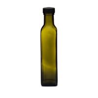 Bouteille d'huile d'olive en verre vert antique de 500 ml avec bec verseur anti-goutte, distributeur d'huile de cuisson carré Marasca vide, vente en gros d'usine