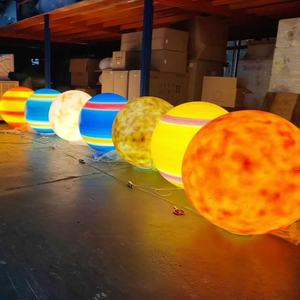 Escultura de Fibra de Vidrio con Luz LED de Simulación de Ocho Planetas Principales, Luces Decorativas para Exteriores, Jardín, Centro Comercial, Tienda - Product Image 1