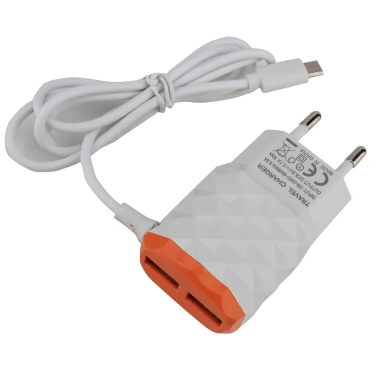 Adattatore per caricabatterie USB Diamond con telefono cellulare V8 cavo android tipo C US EU per USB connect prodotti digitali