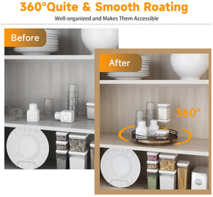 Trang Trại Gỗ Sồi 9 "Lười Biếng <span class=keywords><strong>Susan</strong></span> Bàn Xoay Tổ Chức Vòng Bằng Gỗ Lười Biếng <span class=keywords><strong>Susan</strong></span> Tổ Chức Và Lưu Trữ Xoay Khay Lười Biếng <span class=keywords><strong>Susan</strong></span> - Product Image 5