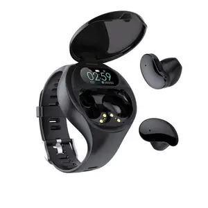 Reloj Audifonos 스마트 워치 귀 콘 Audifono F9 Mi 2 In 1 시계 이어폰 이어폰 헤드폰 이어폰 무선 헤드셋