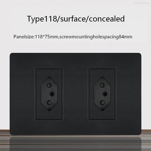 Brazilian standard PC <b>USB</b> wall socket, power socket panel, type 118 6-pin wall <b>plug</b> socket - Product Image 4