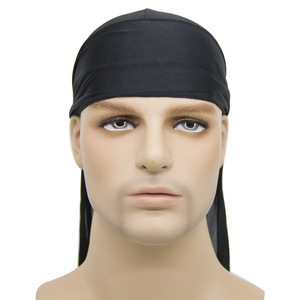 Turbante de Seda y Lona Transpirable con Cola Larga para Hombres y Mujeres, Ideal para Rastas, Trenzas y Todo Tipo de Cabello - Product Image 3