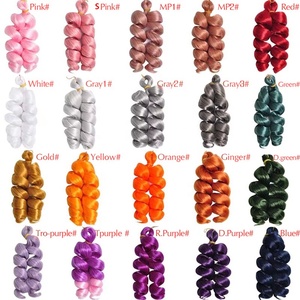 Extensions synthétiques de cheveux tressés à haute température, 150g, style queue de cheval ondulée lâche, boucles en spirale, boucles françaises au crochet - Product Image 6