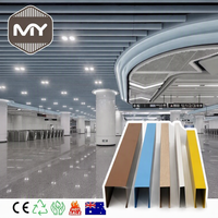Plafond suspendu linéaire en aluminium MEIYU, panneau de plafond à lamelles en U de couleur personnalisée, pour métro et tunnel souterrain