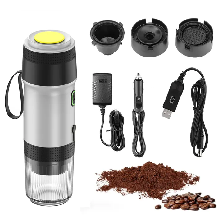 USB Adaptor Electric Travel Espresso Machine Portable Coffee Maker Compatible with Coffee powder Small Capsules Large Capsules