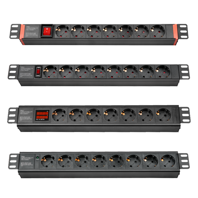 19 Inch Rack Mount Germany PDU with DIN49440 Schuko & IEC C19 Sockets, Aluminum Alloy Power Distribution Unit for Server