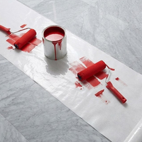 JiaMing Rouleau de protection de sol en feutre blanc auto-adhésif 160 g/m² pour la peinture et la décoration