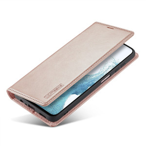LC.imeeke กระเป๋าสตางค์สําหรับSamsung Galaxy A25 Flip MagneticFlipฝาครอบขาตั้งโทรศัพท์