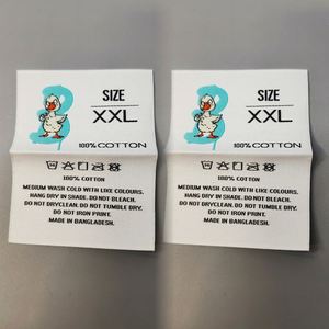 Eco Friendly Satin Printed Clothing Sizing <b>Labels</b> Custom Clothes Fabric Woven Clothing Main Washing <b>Label</b> for Textile - Product Image 3