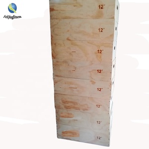 Gran oferta de accesorios para gimnasio, caja de Jerk Plyo de madera ajustable, caja de bloques de Jerk de madera para levantamiento de pesas - Product Image 4