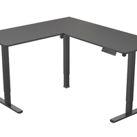 Bureau électrique debout ergonomique pour bureau en forme de L grand bureau noir assis debout bureau motorisé bureau de levage d'ordinateur