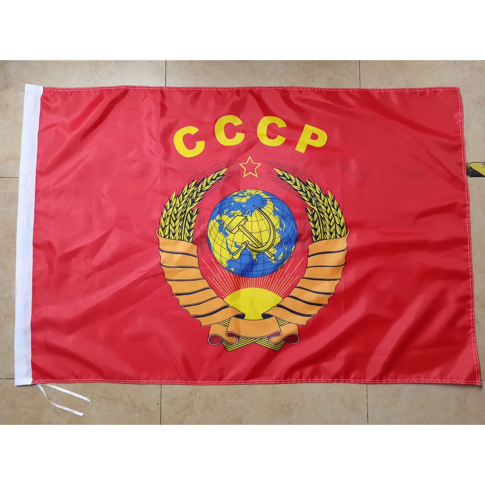 Wholesale 3*5 ft Russia flags 100% polyester no fade Union of Soviet Socialist Republics USSR flag