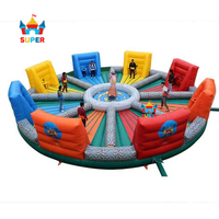 Jeu gonflable commercial Wipeout Challenge, grand jeu gonflable Meltdown Wipeout pour événements, carnavals, parcs d'attractions, location
