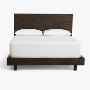 Solid Mango Wood Platform Bed <b>Frame</b> Natural Finish Wooden Bed King Queen Size Rustic Bedroom Furniture for Home Hotel Use - Product Image 3