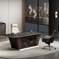 Nouveau style chinois personnalisé table à thé de Kung Fu de luxe en bois MDF ensemble table basse moderne en marbre table à thé de salon
