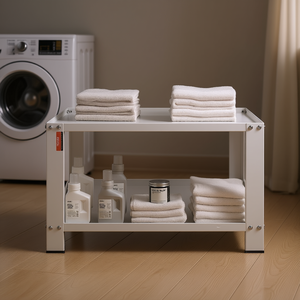 Étagère de rangement sur pied en acier robuste 28x28x16 pouces, adaptable, capacité 660 lb, organiseur de buanderie - Product Image 2