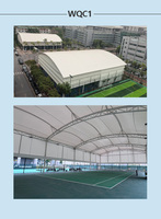 Auvent à membrane tendue multi-arches pour terrains de basketball scolaires, structure en acier résistant à la corrosion, protection UV, stade sportif