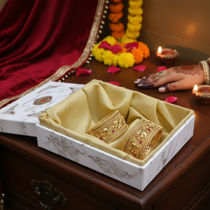 PADMAWATI Indian Traditional Luxury Tungsten Gold Plated High Quality Multi Color <b>Bangles</b> Set Women's Bridal Wedding Gift Party - Product Image 3