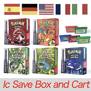 USA FRA EUR NOE ESP ITA IC SAVE CART Leaf Green Fire Red Ruby Emerald SAPPHIRE box trey Game Cartridge for Gba - Product Image 1
