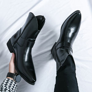 Bottes Chelsea Oxford pour homme de qualité supérieure, taille plus, automne-hiver, fermeture éclair, légères, en cuir PU - Product Image 6