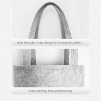 Produits en feutre de haute qualité avec logo personnalisé, un sac de shopping et de rangement en feutre gris écologique à grande capacité, à porter à l'épaule