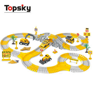Plástico DIY Ingeniería eléctrica pista coche juguete carrera <span class=keywords><strong>tren</strong></span> ferrocarril camión vehículo ranura juguete para niños - Product Image 1