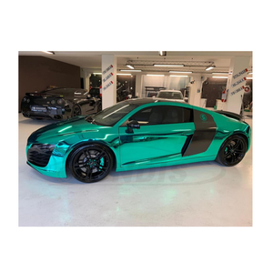 Nuova <span class=keywords><strong>pellicola</strong></span> avvolgente in vinile con specchietto cromato verde chiaro - Product Image 1