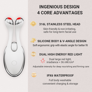 316 Anti-invecchiamento in acciaio inossidabile Ems per la pelle senza fili stringe lo strumento per scolpire il viso con dispositivo di <span class=keywords><strong>bellezza</strong></span> a luce rossa dispositivo di sollevamento del viso - Product Image 3