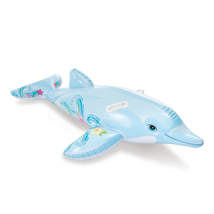 Flotteur gonflable en PVC épaissi en forme <span class=keywords><strong>de</strong></span> dauphin <span class=keywords><strong>avec</strong></span> poignées, jouet aquatique durable pour enfants - Product Image 2