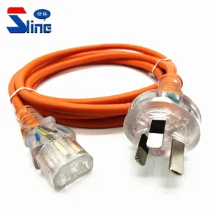 Australia transparente Hospital grado cable de alimentación como NZ 3 Pin conector para borrar IEC C13 Australia SAA médico red cable