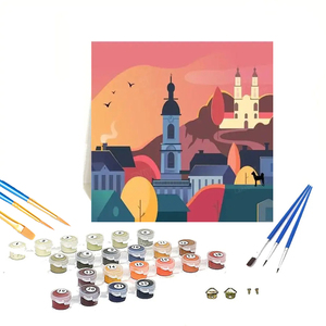LS Simple Kids Painting Numbers 20x20 Encadré Musulman Eid Wall Art <span class=keywords><strong>Débutant</strong></span> Paysage Nature Morte <span class=keywords><strong>Peinture</strong></span> Numéros Décoration pour Enfants - Product Image 1