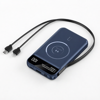 Batterie externe portable 10000mAh avec écran LCD, chargeurs sans fil magnétiques avec câbles intégrés, chargeur de téléphone portable Iphone