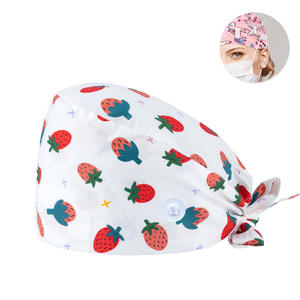 Belle fraise motif casquette chirurgicale coton pharmacie <span class=keywords><strong>clinique</strong></span> dentaire médecin infirmière gommage casquettes chapeau de travail - Product Image 1