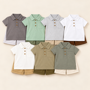 Ensemble 2 pièces pour bébé : T-shirt et salopette en coton, tailles 6, 9, 12, <span class=keywords><strong>18</strong></span>, <span class=keywords><strong>24</strong></span> <span class=keywords><strong>mois</strong></span>, avec cintres et étiquettes - Product Image 2