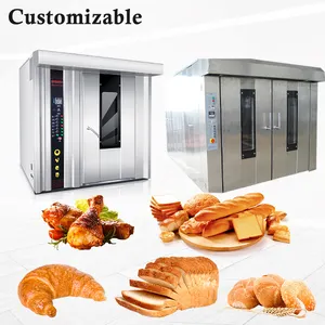 Industrial heavy duty stainless steel baking oven liquefied petroleum rotary oven for bread