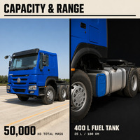 Camion tracteur Sino Truck Howo 6x4 371 375HP Sinotruk Prime Mover 50 tonnes pour le transport de conteneurs